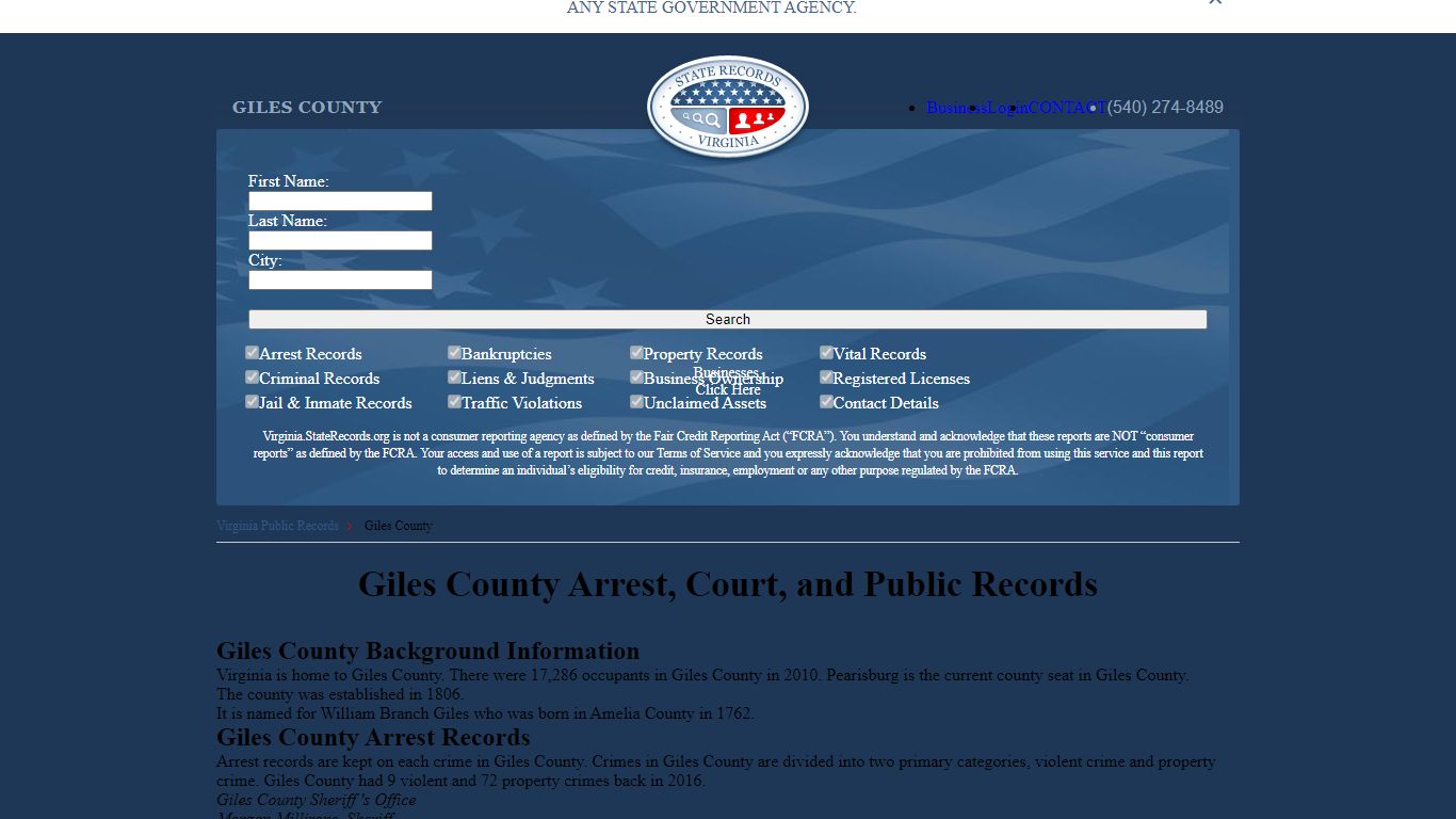 Giles County Arrest, Court, and Public Records