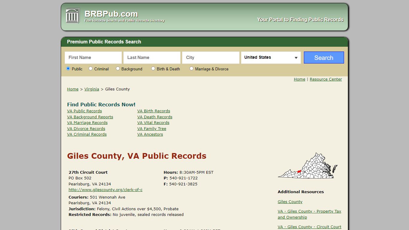 Giles County Public Records | Search Virginia Government Databases